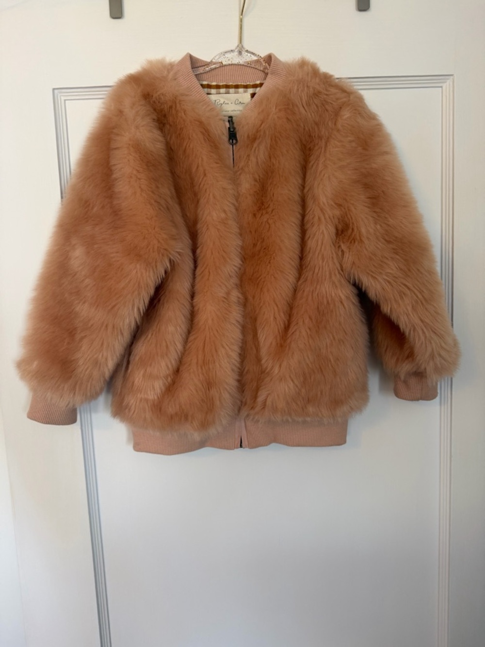 Girl Rylee + Cru Dusty Blush Faux Fur Jacket